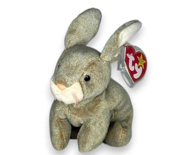 Nibbly the Rabbit | Woodland Whisker Bunny | Mint Heart Tag TY Beanie Baby