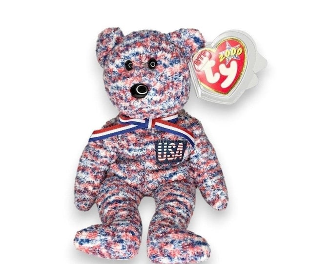 USA the Bear | Millennium Patriot | Mint Heart Tag TY Beanie Baby