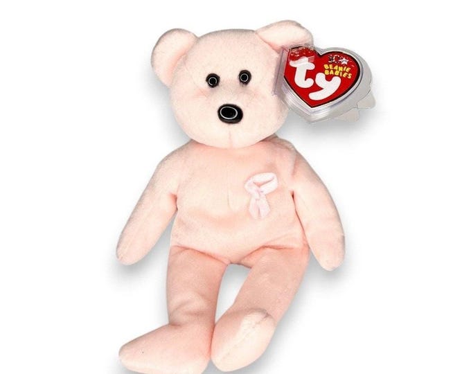 Cure the Bear | Pink Ribbon of Hope  | Mint Heart Tag TY Beanie Baby