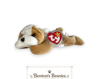 Wrinkles the Dog TY Beanie Baby | Mint Heart & Tush Tag