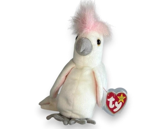 Kuku the Cockatoo | Pink-Crested Cutie  | Mint Heart Tag TY Beanie Baby