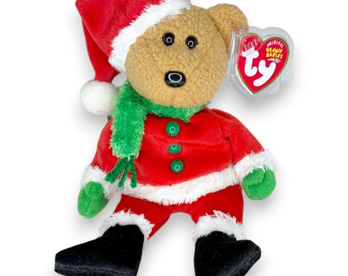 Kringle the Santa Bear | Santa Claus Cutie | Mint Heart Tag TY Beanie Baby