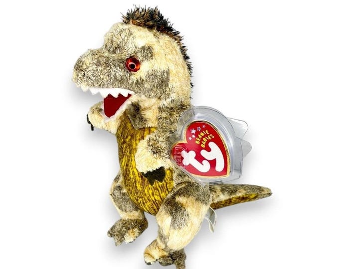 Toothy the T-Rex | Prehistoric Smiler | Mint Heart Tag TY Beanie Baby