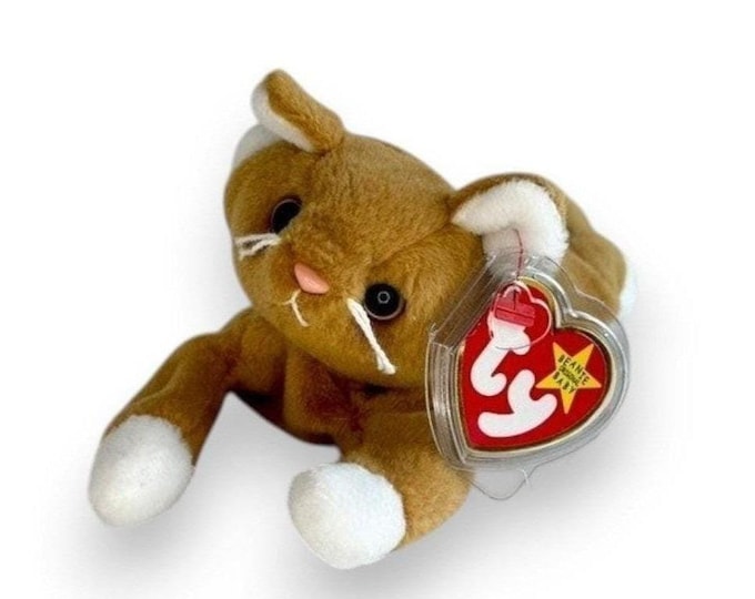 Nip the Cat | Golden Kitten Cutie | Mint Heart Tag TY Beanie Baby