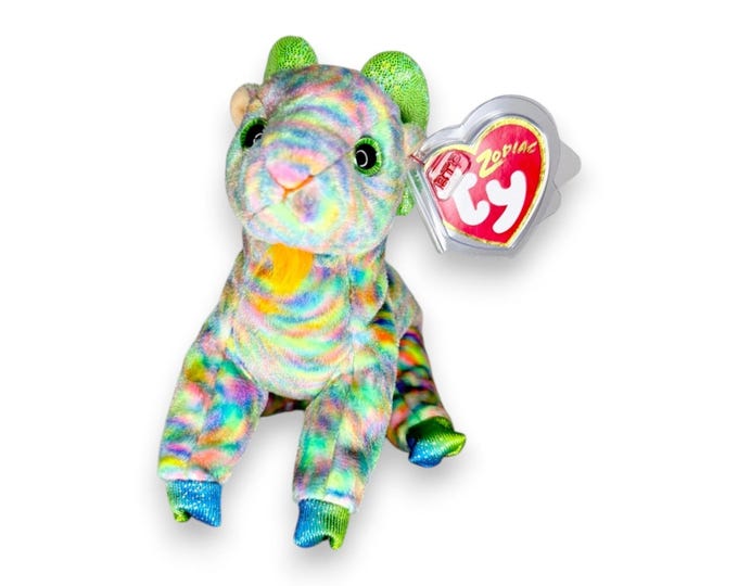 Goat the Goat | Rainbow Zodiac Spirit | Mint Heart Tag TY Beanie Baby