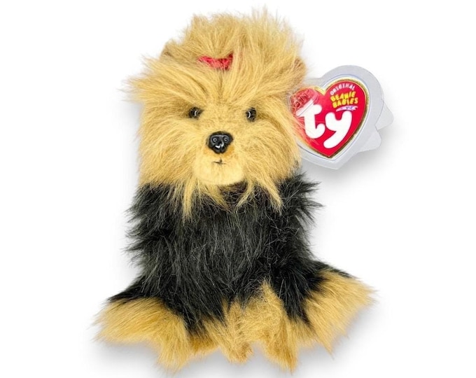 Yapper the Dog | Shaggy Yorkie Friend | Mint Heart Tag TY Beanie Baby