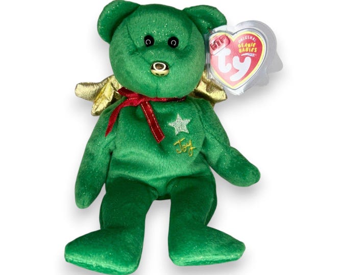 Gift the Bear | Joy Holiday Angel | Mint Heart Tag TY Beanie Baby
