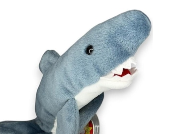 Crunch the Shark | Friendly Ocean Chomper | Mint Heart Tag TY Beanie Baby