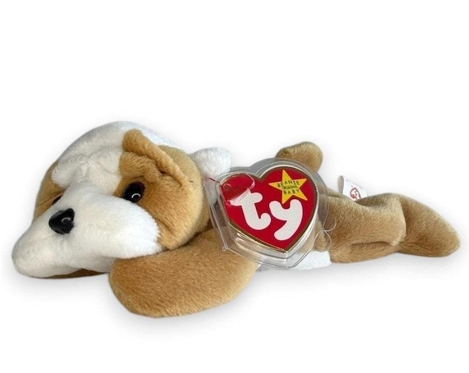 Wrinkles the Dog | Wrinkly Puppy Pal | Mint Heart Tag TY Beanie Baby