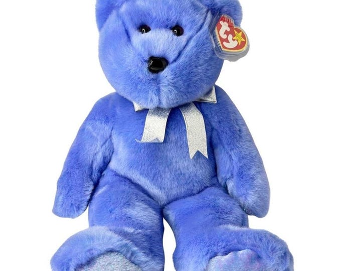 Clubby II the Bear | Periwinkle Keepsake | Mint Heart Tag TY Beanie Buddy