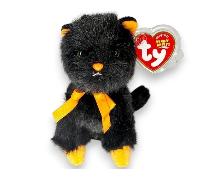 Jinxy the Cat  | Lucky Black Cat | Mint Heart Tag TY Beanie Baby