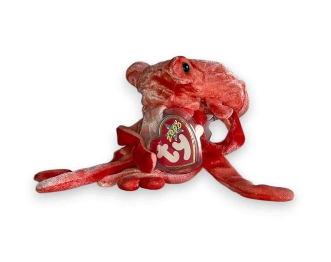 Wiggly the Squid | Ocean Drifter | Mint Heart Tag TY Beanie Baby