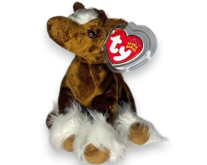 Hoofer the Horse | Feathered Hoof Beauty | Mint Heart Tag TY Beanie Baby