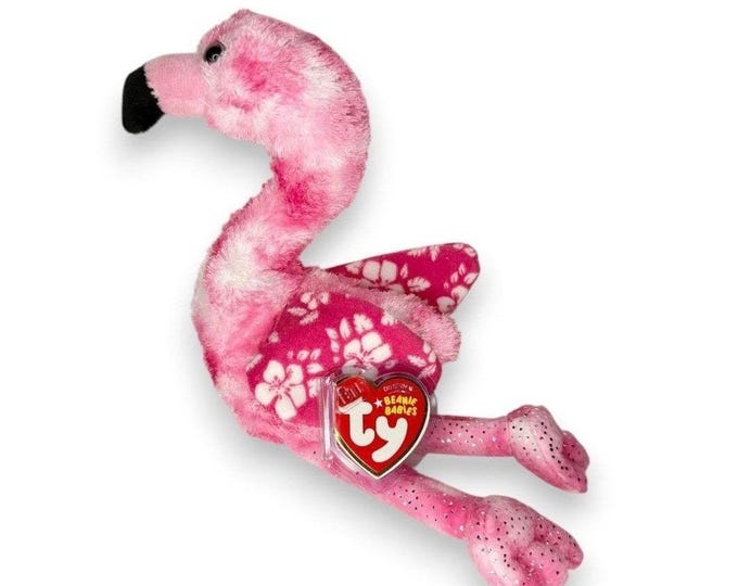 Tiki the Flamingo | Tropical Island Beauty  | Mint Heart Tag TY Beanie Baby