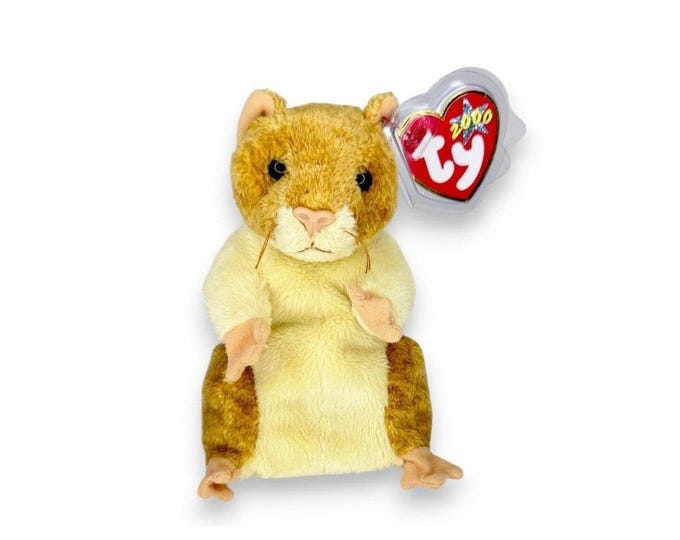 Pellet the Hamster | Pocket-Sized Pal | Mint Heart Tag TY Beanie Baby