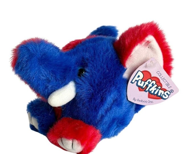 Stars the Elephant | Patriotic Pachyderm | Vintage Puffkins Plush