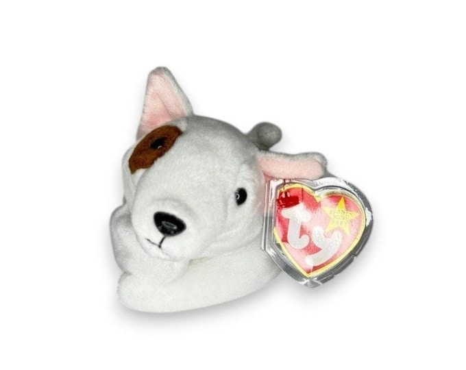 Butch the Bull Terrier | Spotted Pup Pal | Mint Heart Tag TY Beanie Baby
