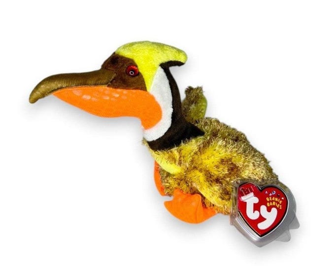 Glider the Prehistoric Bird | Prehistoric Flyer | Mint Heart Tag TY Beanie Baby