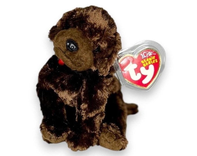 Muddy the Dog | Chocolate Puppy Pal | Mint Heart Tag TY Beanie Baby