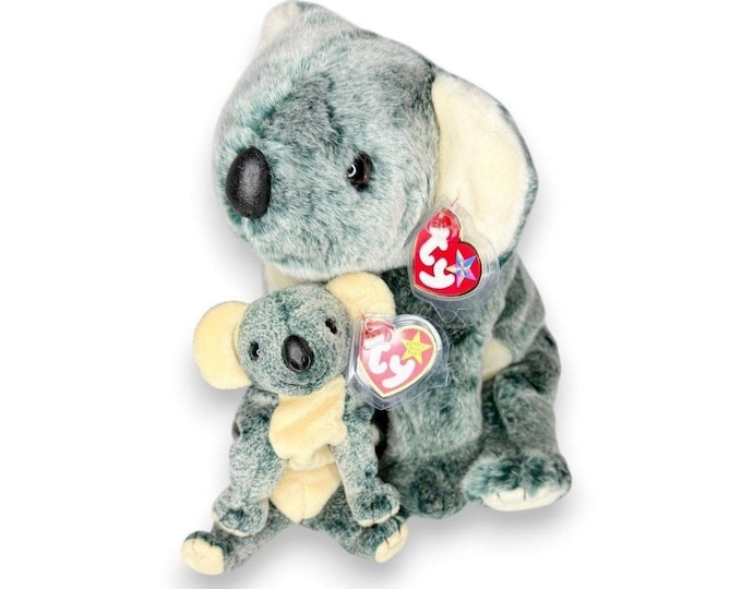 Eucalyptus the Koala Bean Baby & Buddy | Aussie Duo | Mint Heart Tags TY Beanie Buddy