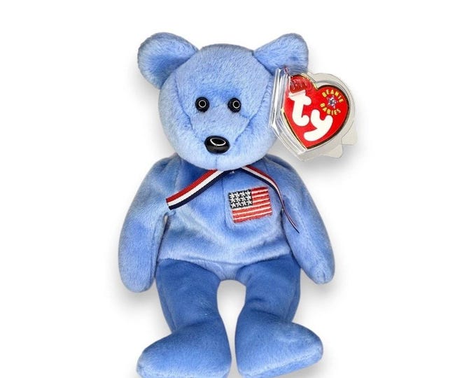 America the Bear | Patriotic Pride Teddy | Mint Heart Tag TY Beanie Baby