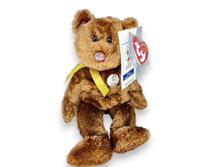 Champion USA Bear  | Team USA Pride | Mint Heart Tag TY Beanie Baby