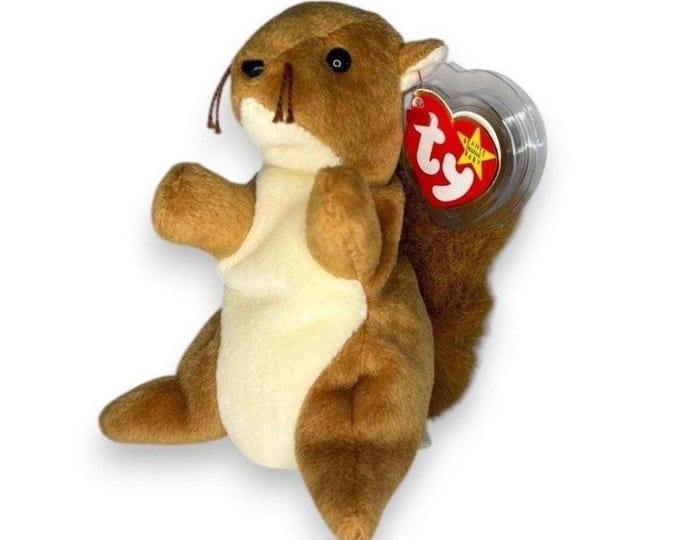 Nuts the Squirrel | Bushy-Tailed Buddy | Mint Heart Tag TY Beanie Baby