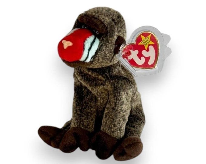 Cheeks the Baboon  | Jungle Prankster | Mint Heart Tag TY Beanie Baby