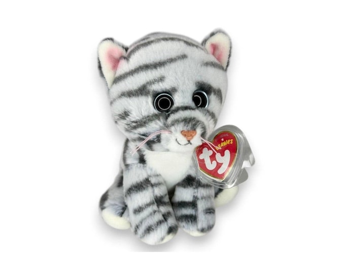 Millie the Cat | Silver Tabby Sweetheart | Mint Heart Tag TY Beanie Baby