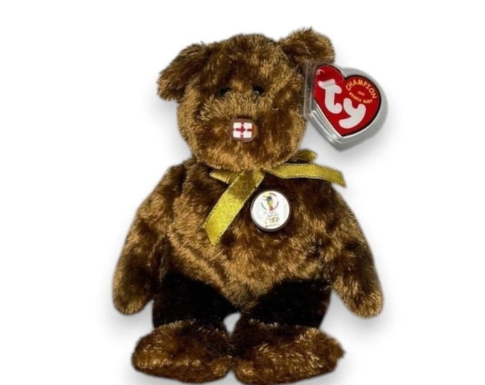Champion the FIFA Bear | England Football Pride | Mint Heart Tag TY Beanie Baby