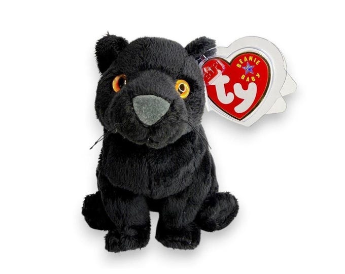 Midnight the Black Panther | Forest Prowler | Mint Heart Tag TY Beanie Baby