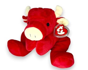 Red the Bull | Barnyard Buddy | Mint Heart Tag TY Pillow Pal