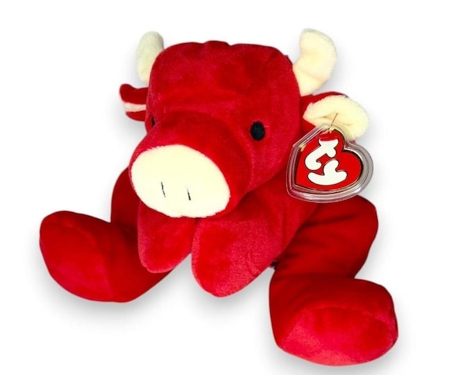 Red the Bull | Barnyard Buddy | Mint Heart Tag TY Pillow Pal