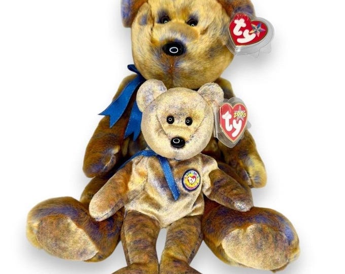 Clubby III Bear Baby & Buddy | Heritage Keepsake | Mint Heart Tags TY Duo