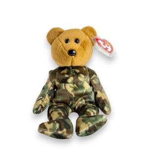 Hero (USA) the Bear | Stars & Stripes Salute | Mint Heart Tag TY Beanie Baby