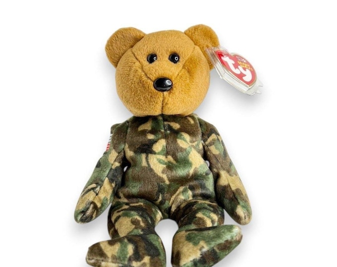 Hero (USA) the Bear | Stars & Stripes Salute | Mint Heart Tag TY Beanie Baby