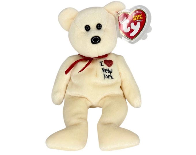 New York the Bear  | Big Apple Love  | Mint Heart Tag TY Beanie Baby