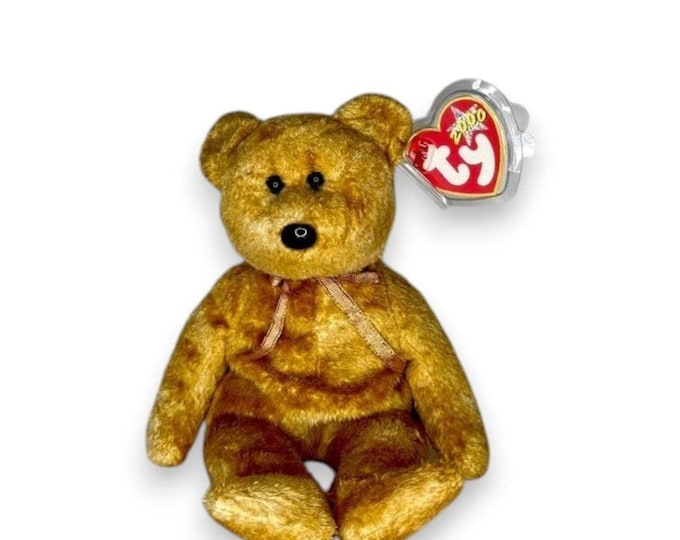 Cashew the Bear | Golden Keepsake Teddy  | Mint Heart Tag TY Beanie Baby