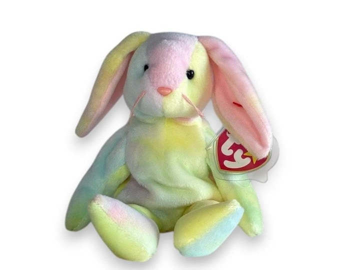 Hippie the Rabbit | Pastel Rainbow Dream  | Mint Heart Tag TY Beanie Baby