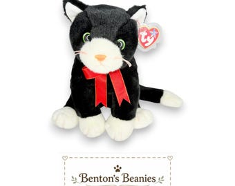 Zip the Cat TY Beanie Buddies | Mint Heart & Tush Tags