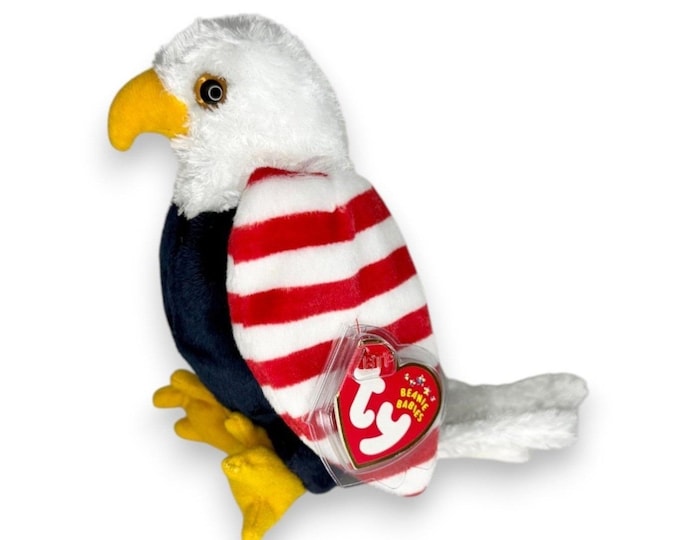 Soar the Eagle | Stars & Stripes Eagle | Mint Heart Tag TY Beanie Baby