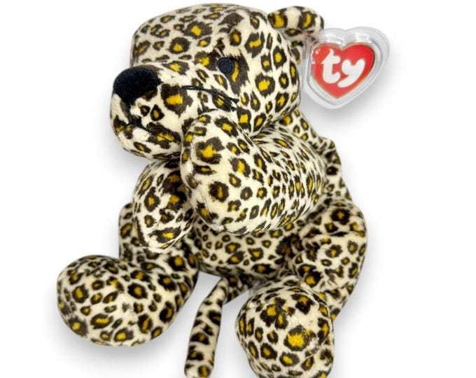 Freckles the Leopard | Spotted Safari Snuggler | Mint Heart Tag TY Pillow Pal