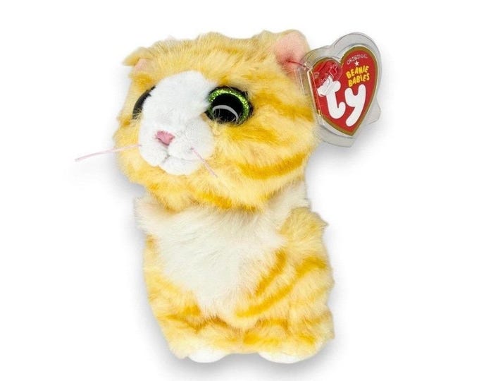 Melanie the Cat | Sunny Tabby Charm | Mint Heart Tag TY Beanie Baby
