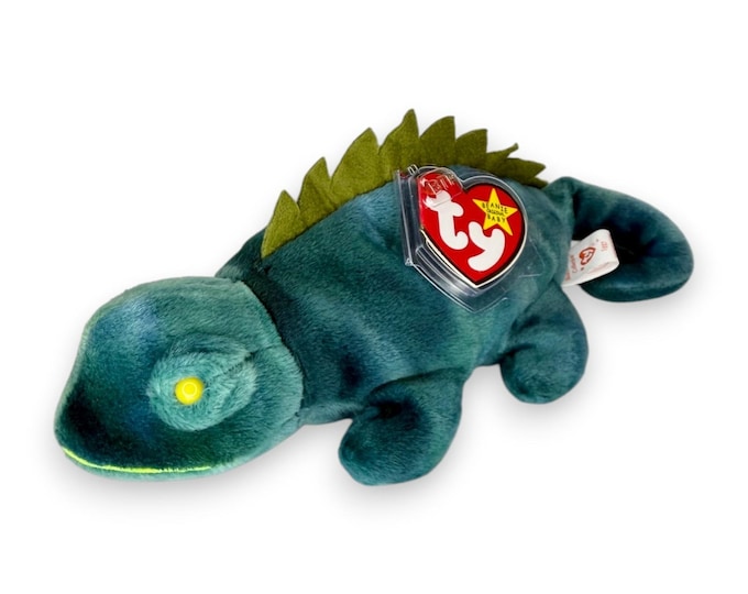 Iggy the Green Chameleon | Jungle Color Changer | Mint Heart Tag TY Beanie Baby