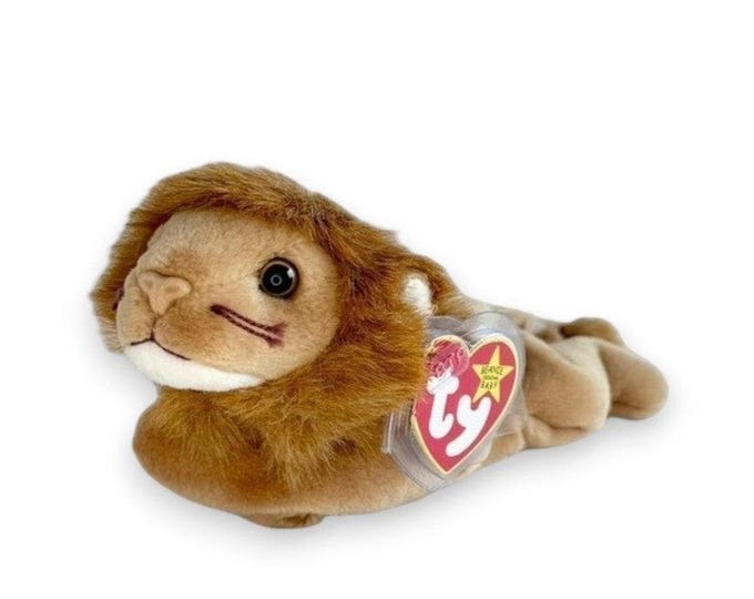 Roary the Lion | Golden Safari King | Mint Heart Tag TY Beanie Baby