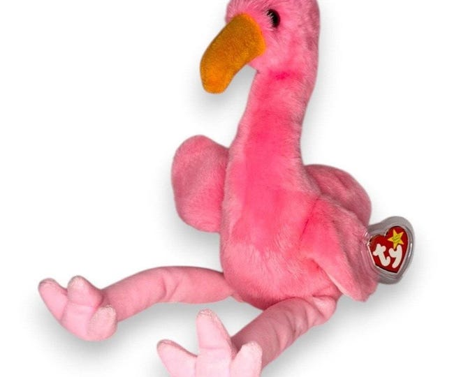 Pinky the Flamingo | Tropical Pink Darling  | Mint Heart Tag TY Beanie Buddy