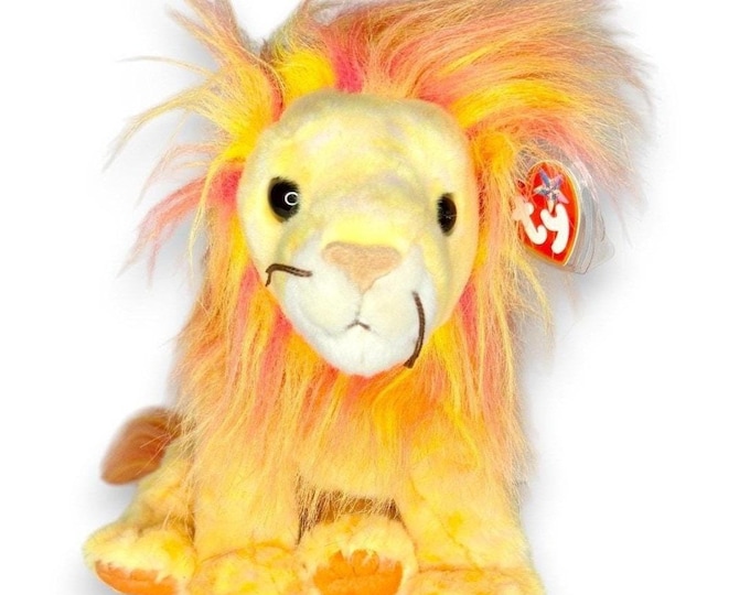 Bushy the Lion Buddy | Fiery Mane King  | Mint Heart Tag TY Beanie Buddy