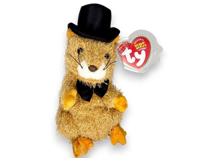 Punxsutawney Phil 2004  | Shadow Forecaster | Mint Heart Tag TY Beanie Baby