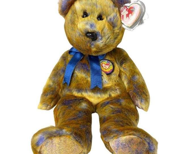 Clubby III the Bear | Marbled Golden Glow | Mint Heart Tag TY Beanie Buddy