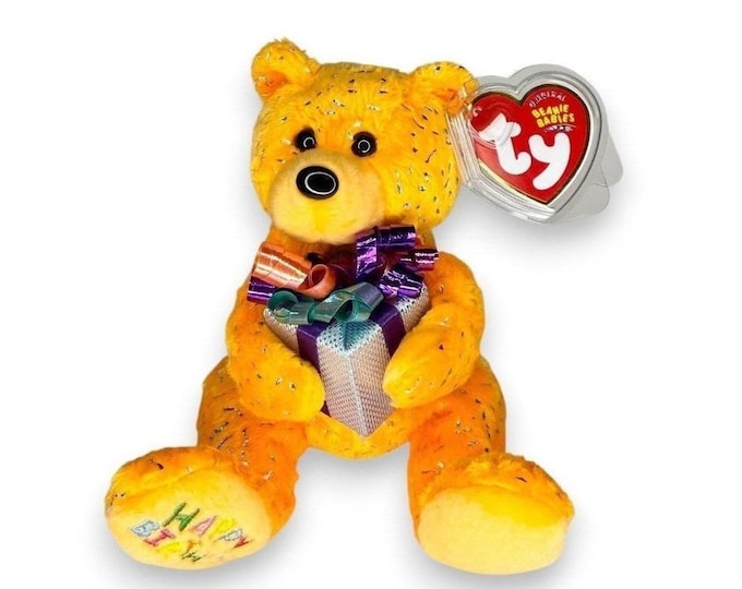 Happy Birthday the Bear | Birthday Surprise | Mint Heart Tag TY Beanie Baby